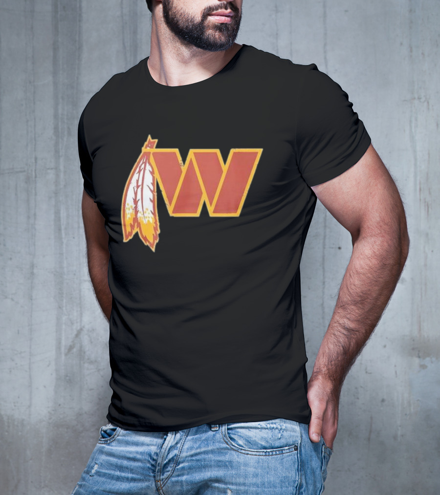 Dan W Quinn Washington Football Logo Icon W Feather T-Shirt