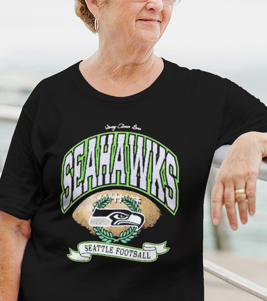 Stoney Clover Lane X 47 Seattle Seahawks Glitter Rocker Vintage Football T-Shirt