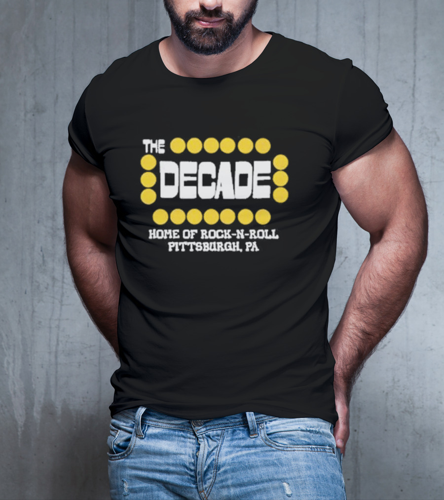 The Decade Home Of Rock-N-Roll Pittsburgh PA Yellow Dot Frame T-Shirt