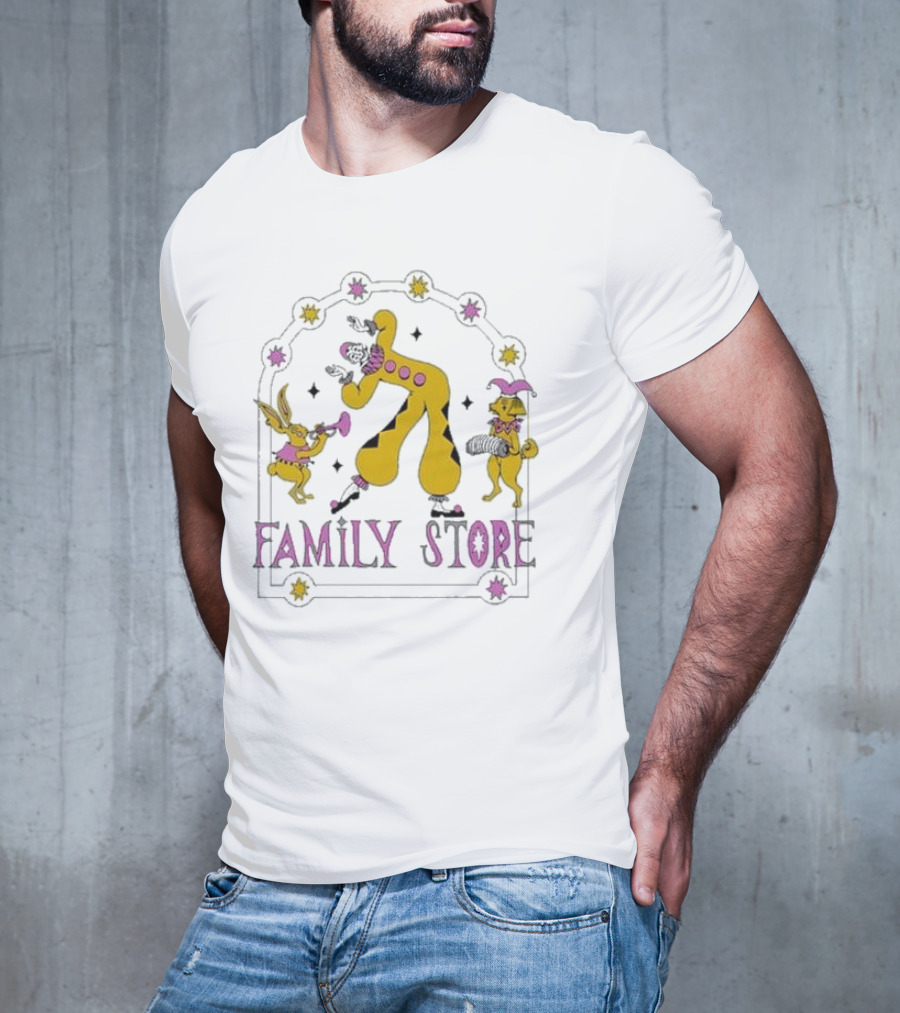 FS X Maddie Fischer Family Store Clown Arch With Rabbit And Dog Characters T-Shirt