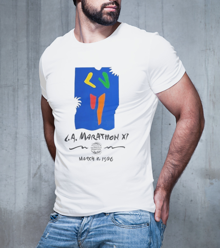 L.A. Marathon XI March 3, 1996 Los Angeles Marathon 90s Race Racer Comfort T-Shirt