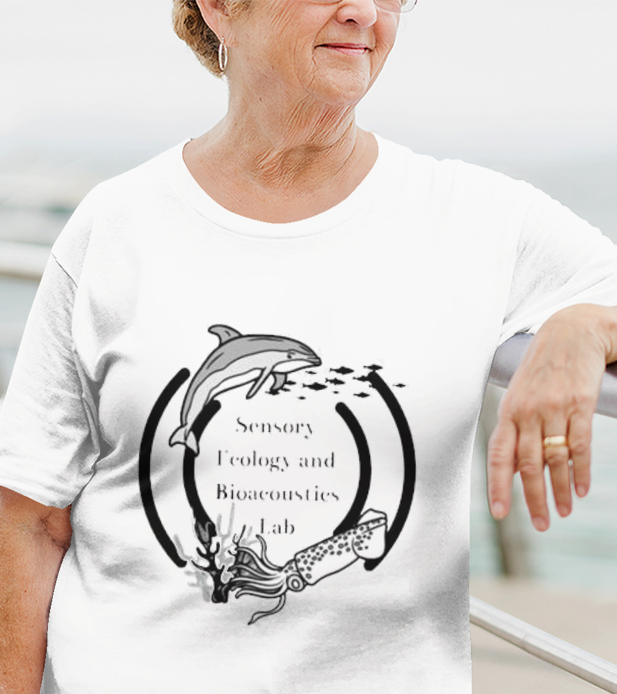 Sensory Ecology And Bioacoustics Lab Research Team Dolphin Squid And Fish Marine Life Study T-Shirt