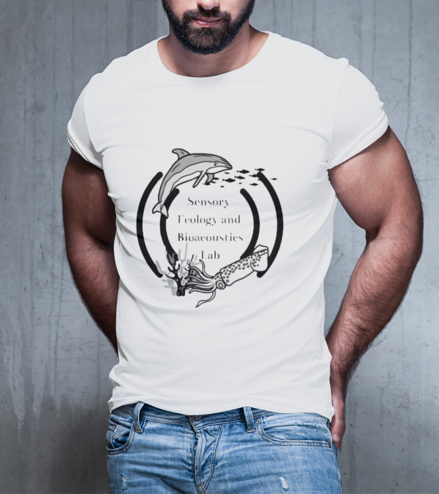 Sensory Ecology And Bioacoustics Lab Research Team Dolphin Squid And Fish Marine Life Study T-Shirt