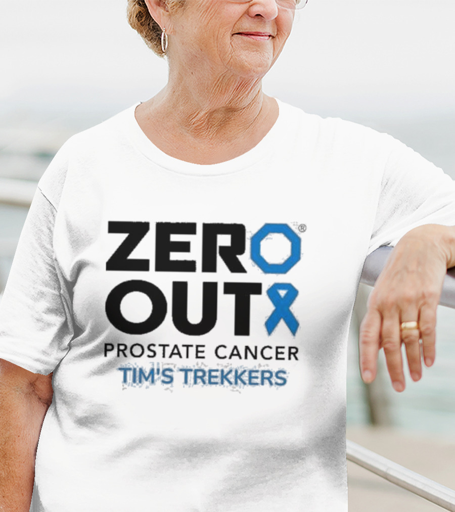 Zero Out Prostate Cancer Tim's Trekkers Awareness Blue T-Shirt