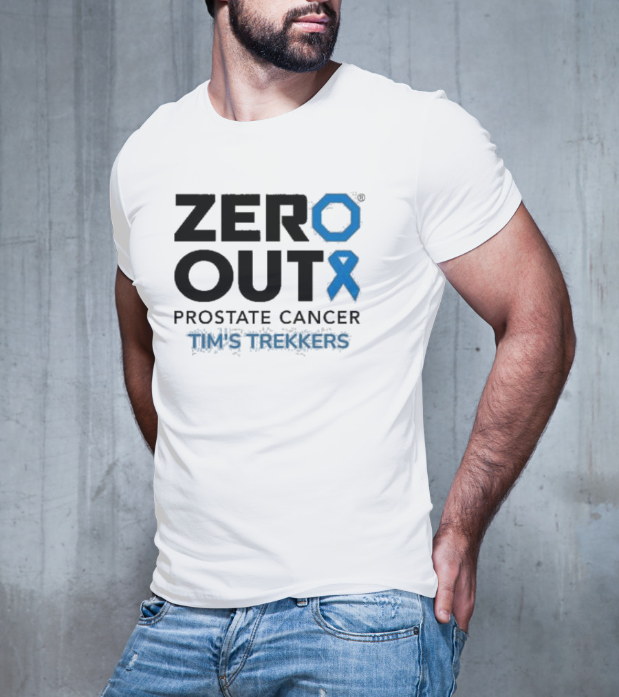 Zero Out Prostate Cancer Tim's Trekkers Awareness Blue T-Shirt