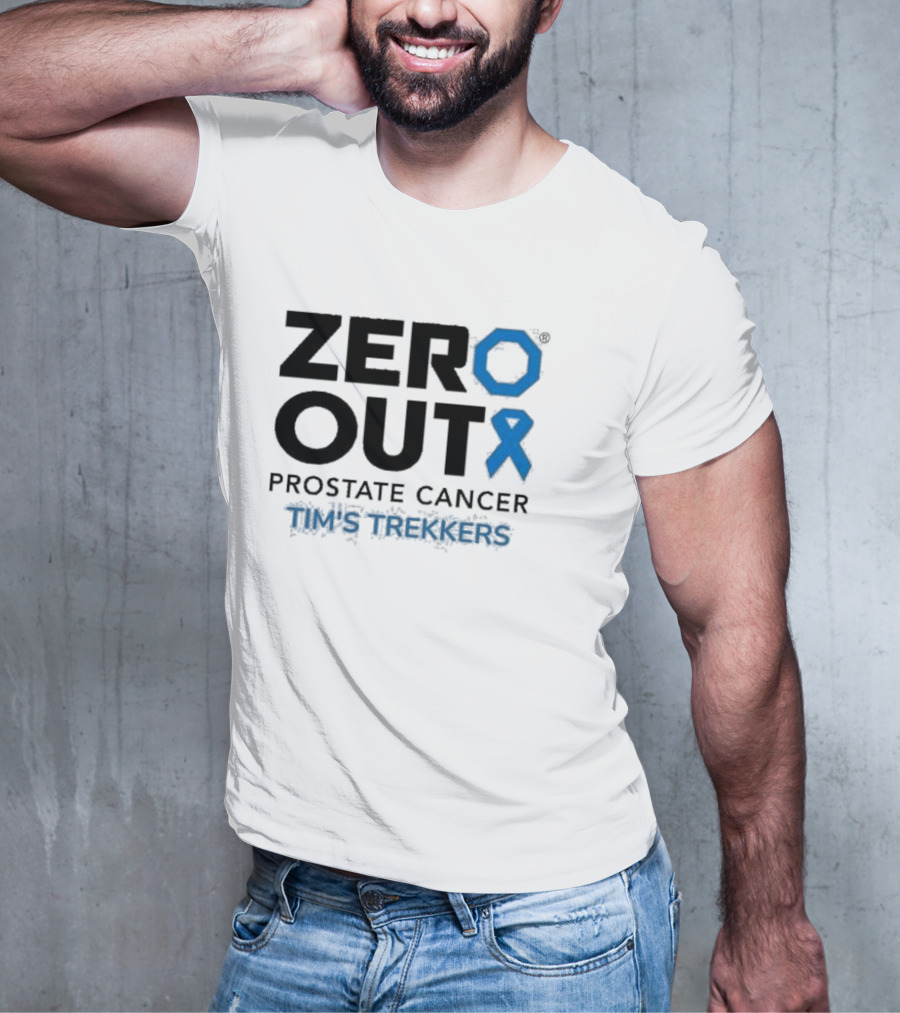Zero Out Prostate Cancer Tim's Trekkers Awareness Blue T-Shirt