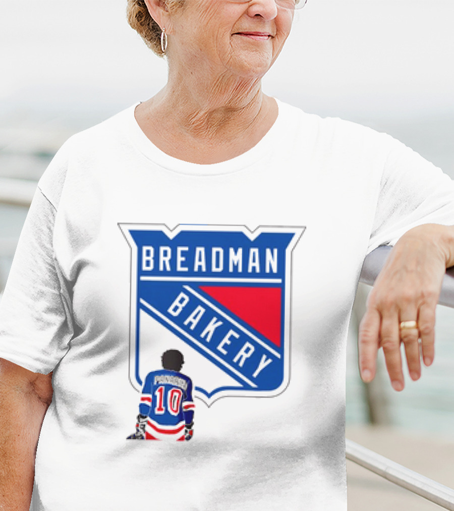 Breadman Bakery Artemi Panarin 10 True Blue New York Rangers Fan T-Shirt