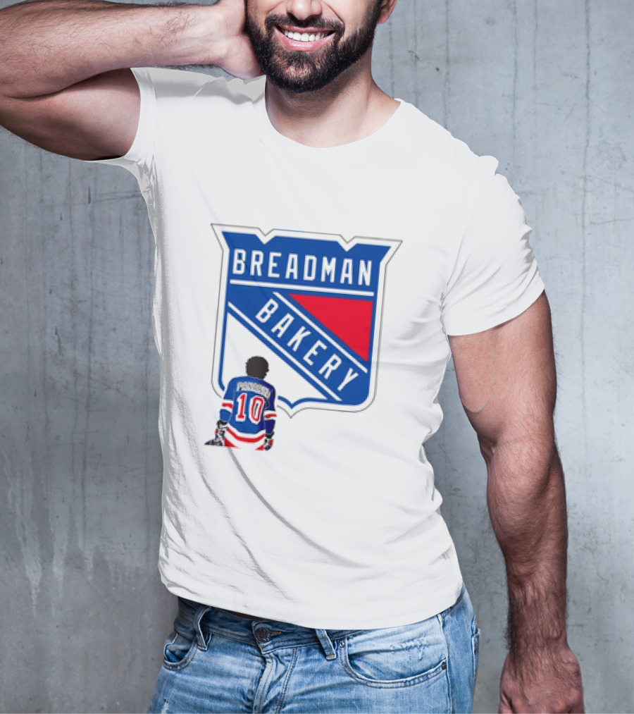 Breadman Bakery Artemi Panarin 10 True Blue New York Rangers Fan T-Shirt