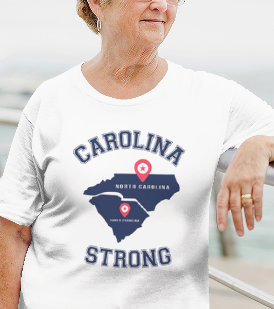 Carolina Strong North Carolina South Carolina Map T-Shirt