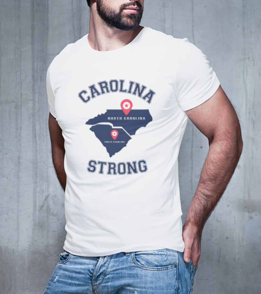 Carolina Strong North Carolina South Carolina Map T-Shirt