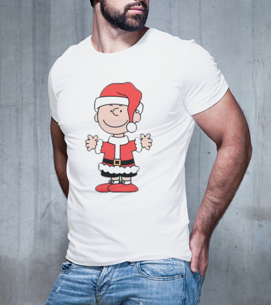 Charlie Brown Peanuts Christmas Santa Hat Holiday T-Shirt
