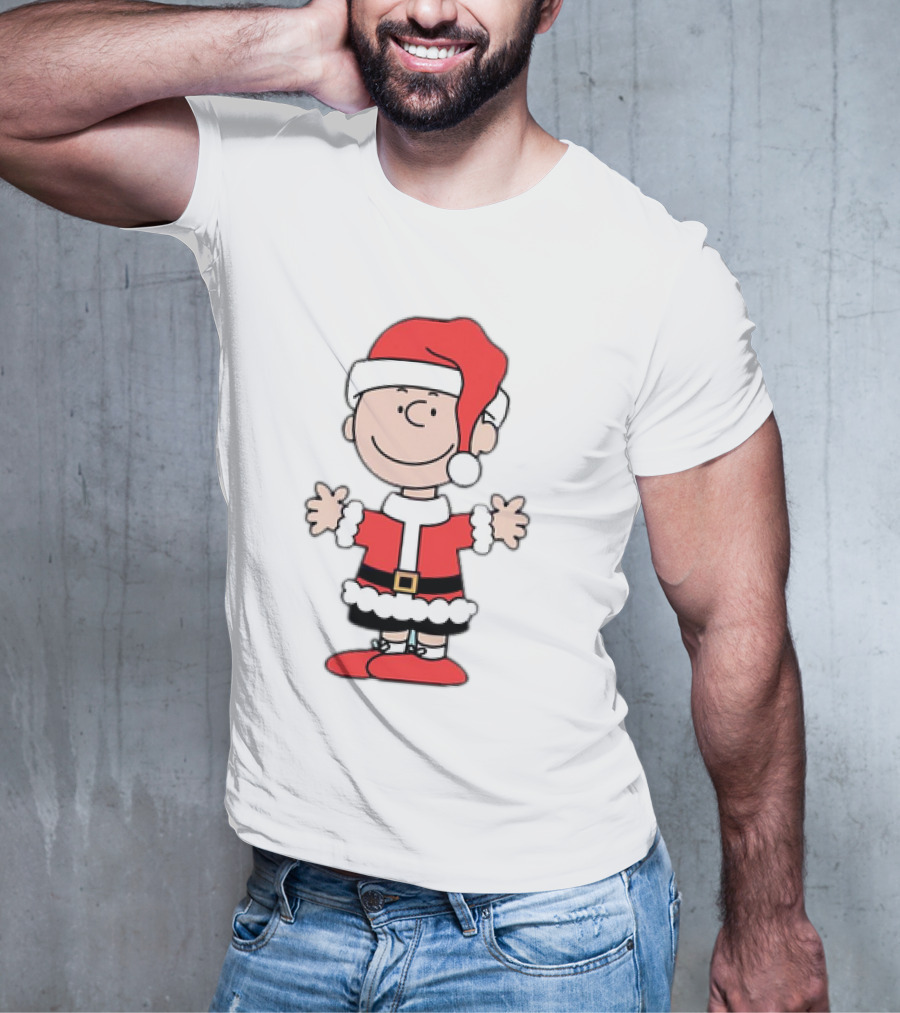 Charlie Brown Peanuts Christmas Santa Hat Holiday T-Shirt