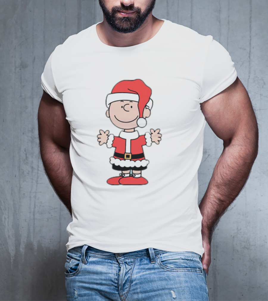 Charlie Brown Peanuts Christmas Santa Hat Holiday T-Shirt