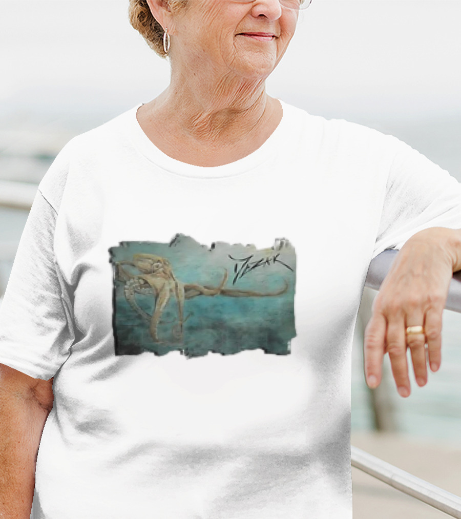 Mezak Art Solitary Octopus Ocean Scene T-Shirt