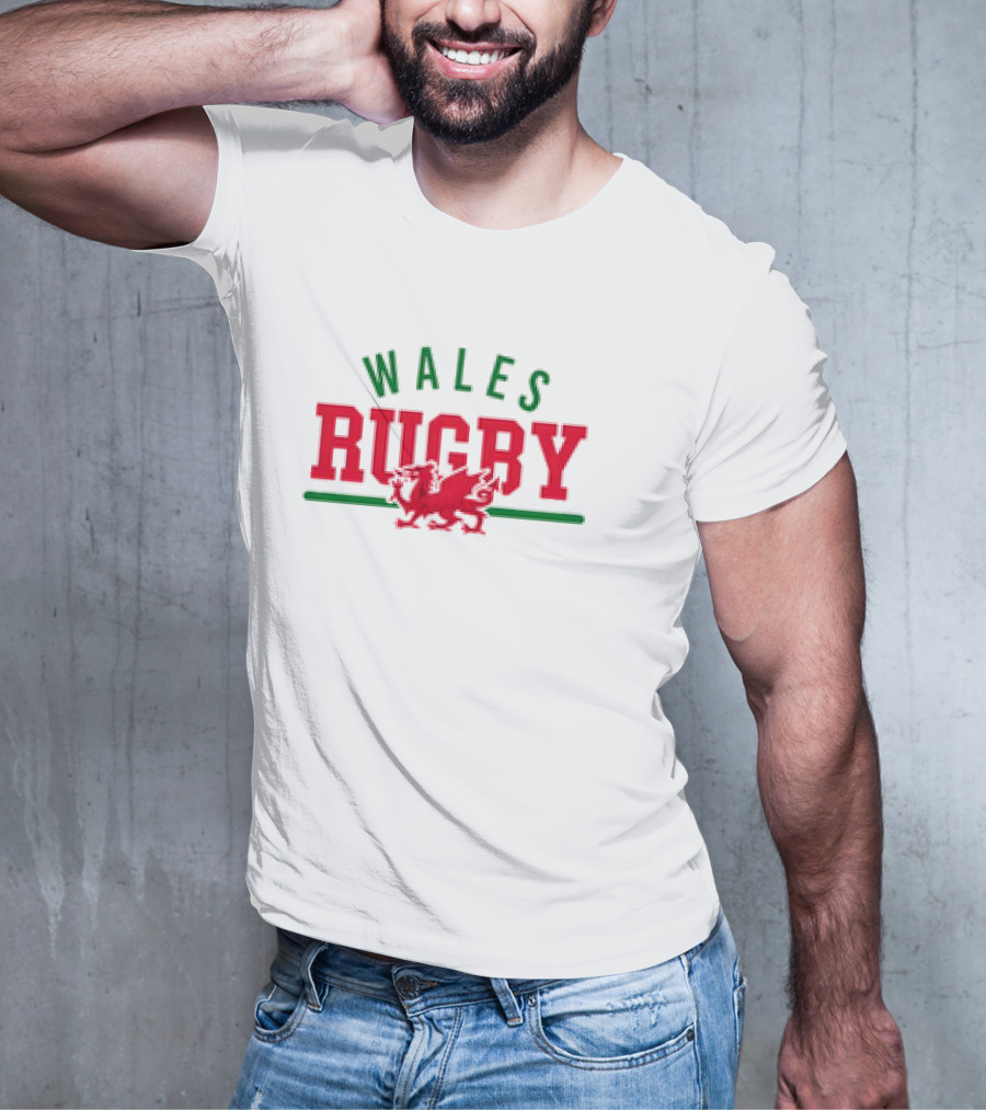 Wales Rugby Red Dragon Wordmark Supersoft T-Shirt