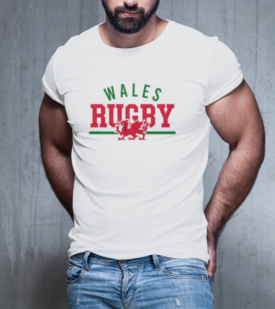 Wales Rugby Red Dragon Wordmark Supersoft T-Shirt