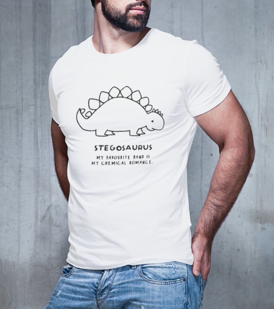 Stegosaurus My Favourite Band Is My Chemical Romance T-Shirt