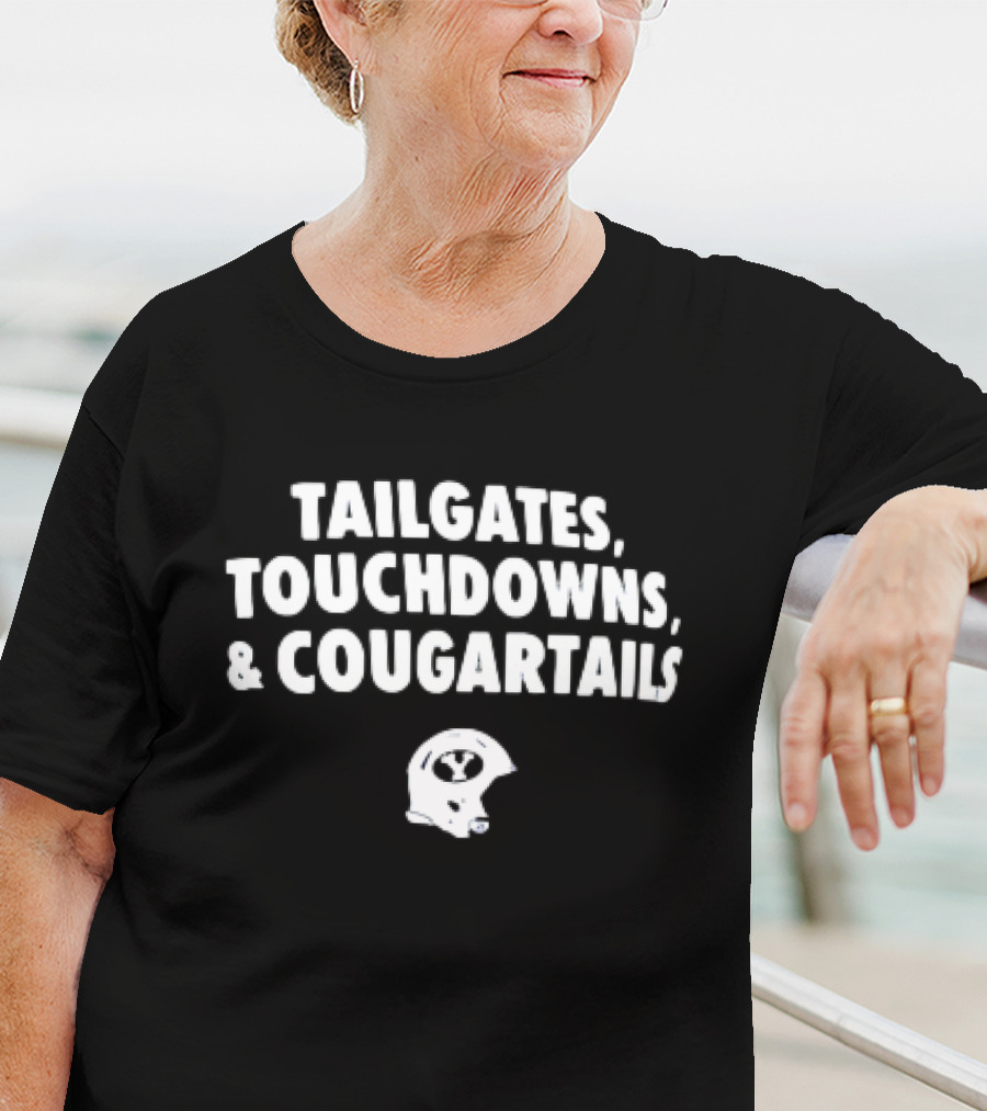 Tailgates Touchdowns Cougartails BYU Cougars Helmet T-Shirt