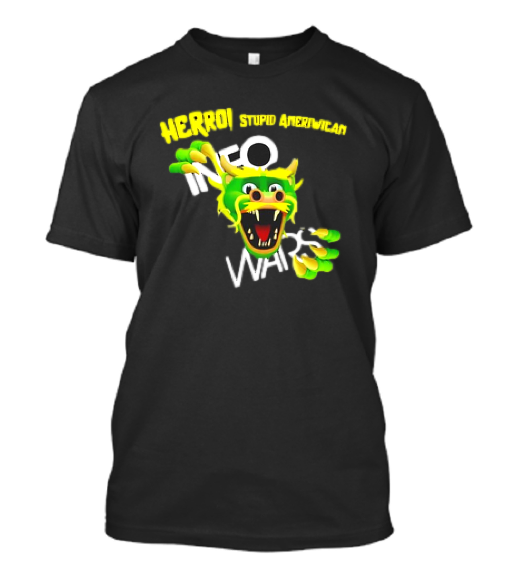 HERROI Stupid American INFO WARS Dragon Face T-Shirt