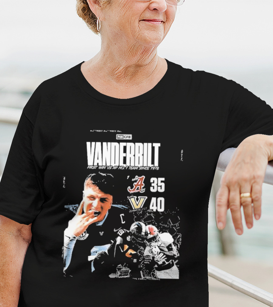 Vanderbilt Commodores First Win 40 35 Against Alabama Crimson Tide NCAA T-Shirt