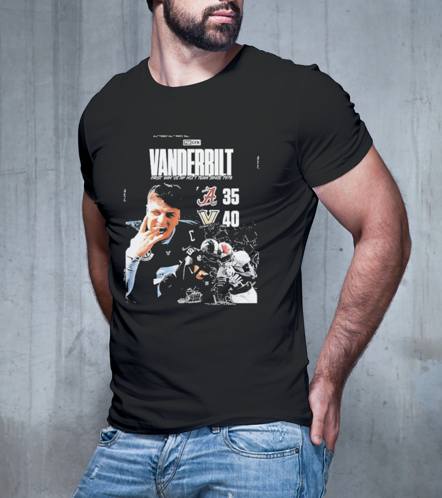 Vanderbilt Commodores First Win 40 35 Against Alabama Crimson Tide NCAA T-Shirt