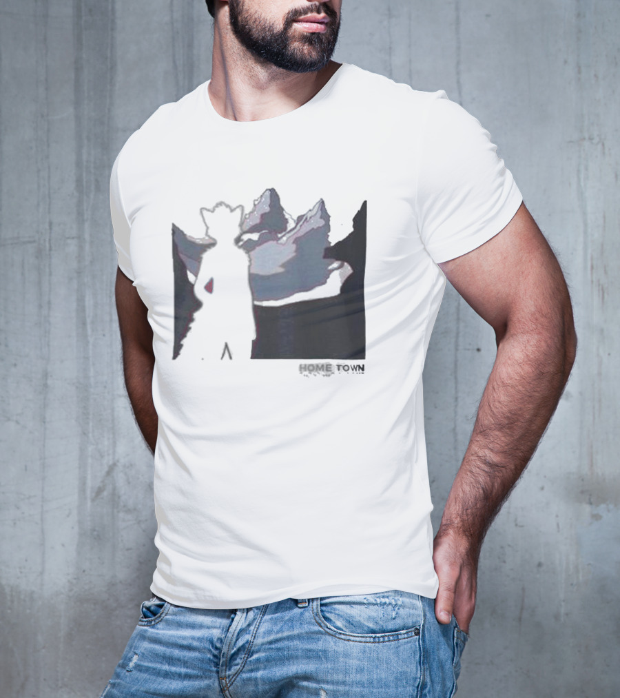 The Fox Nest Store Home Town Silhouette With Mountains Background T-Shirt