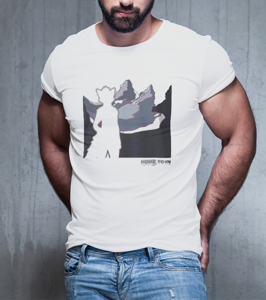 The Fox Nest Store Home Town Silhouette With Mountains Background T-Shirt