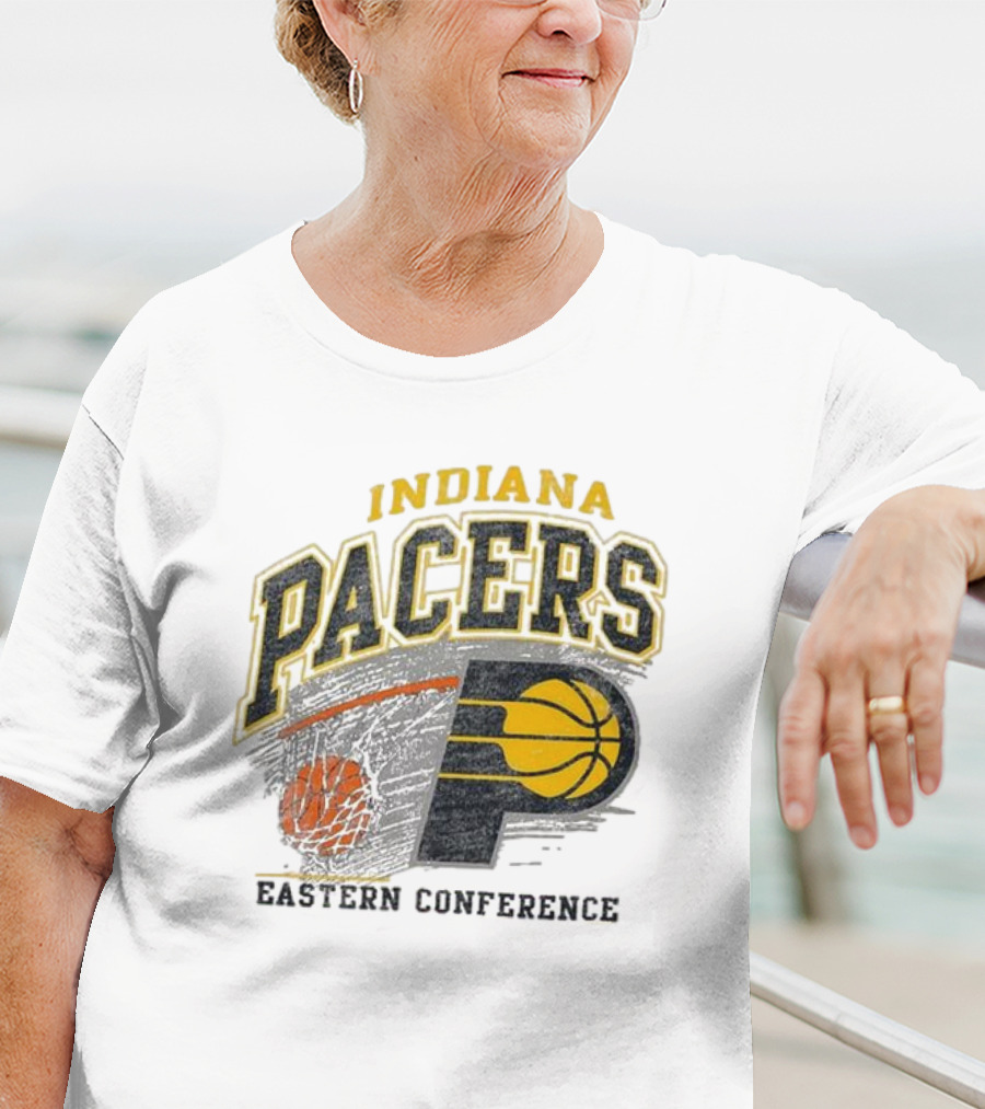 Indiana Pacers Eastern Conference Basketball Logo Adult Franklin Amp Up T-Shirt
