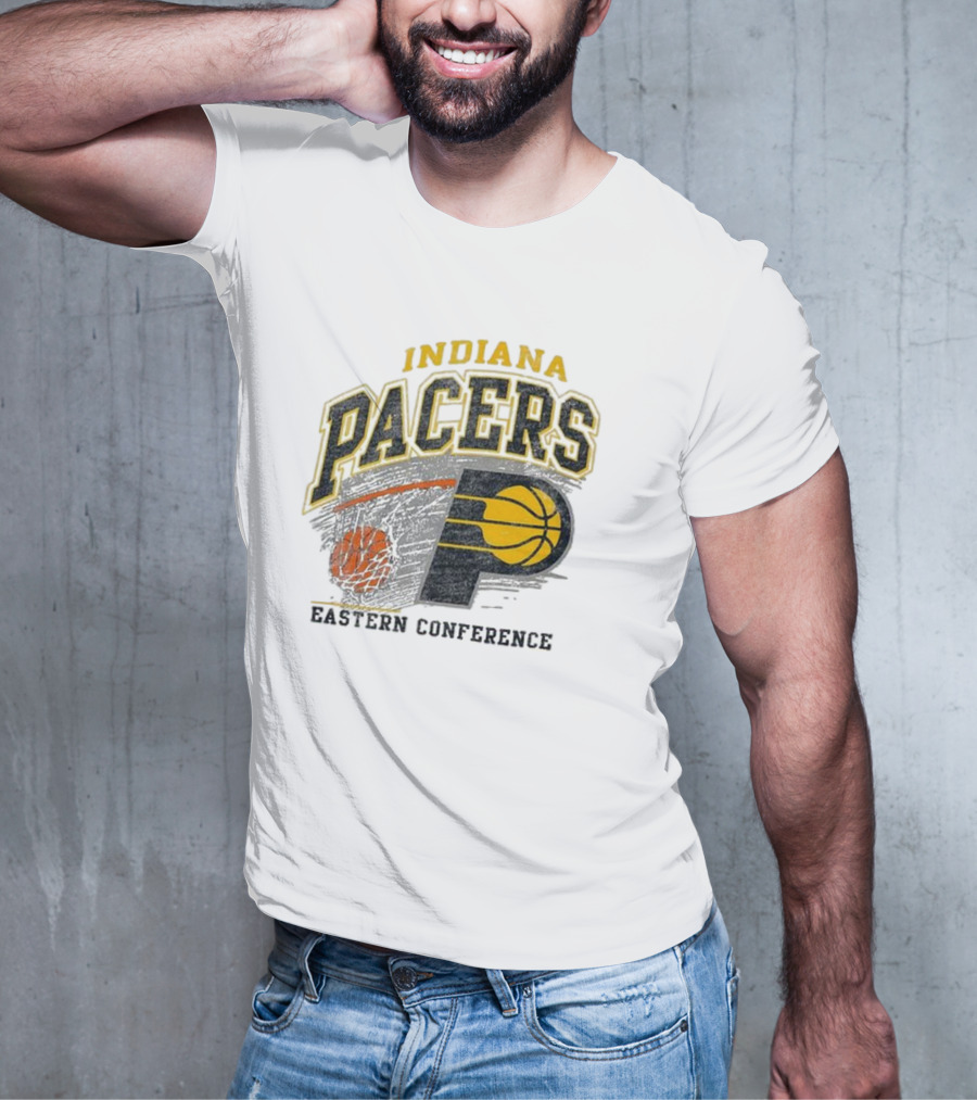 Indiana Pacers Eastern Conference Basketball Logo Adult Franklin Amp Up T-Shirt