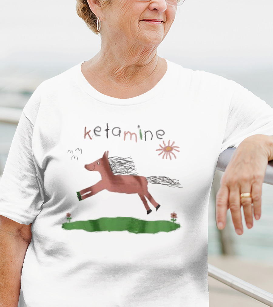 Ketamine Horse Meme With Sun And Grass T-Shirt