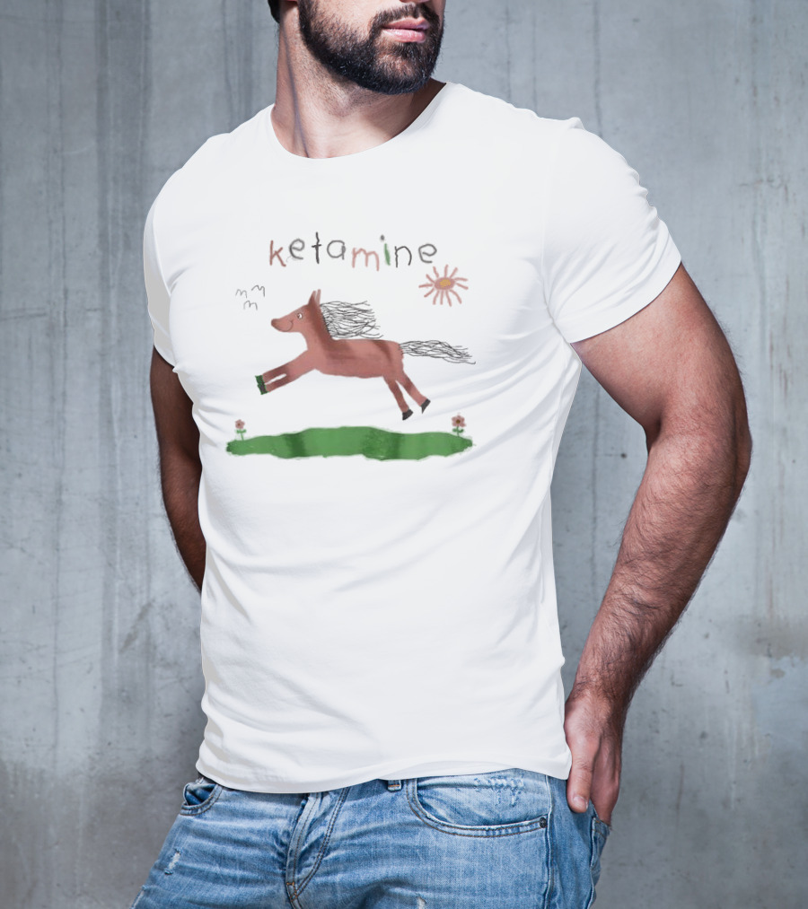 Ketamine Horse Meme With Sun And Grass T-Shirt