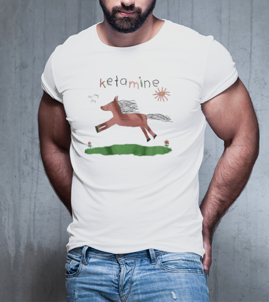 Ketamine Horse Meme With Sun And Grass T-Shirt