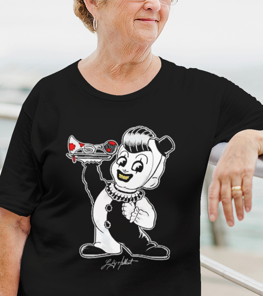Lucky Hellcat Big Boy Creepy Clown With Chainsaw T-Shirt