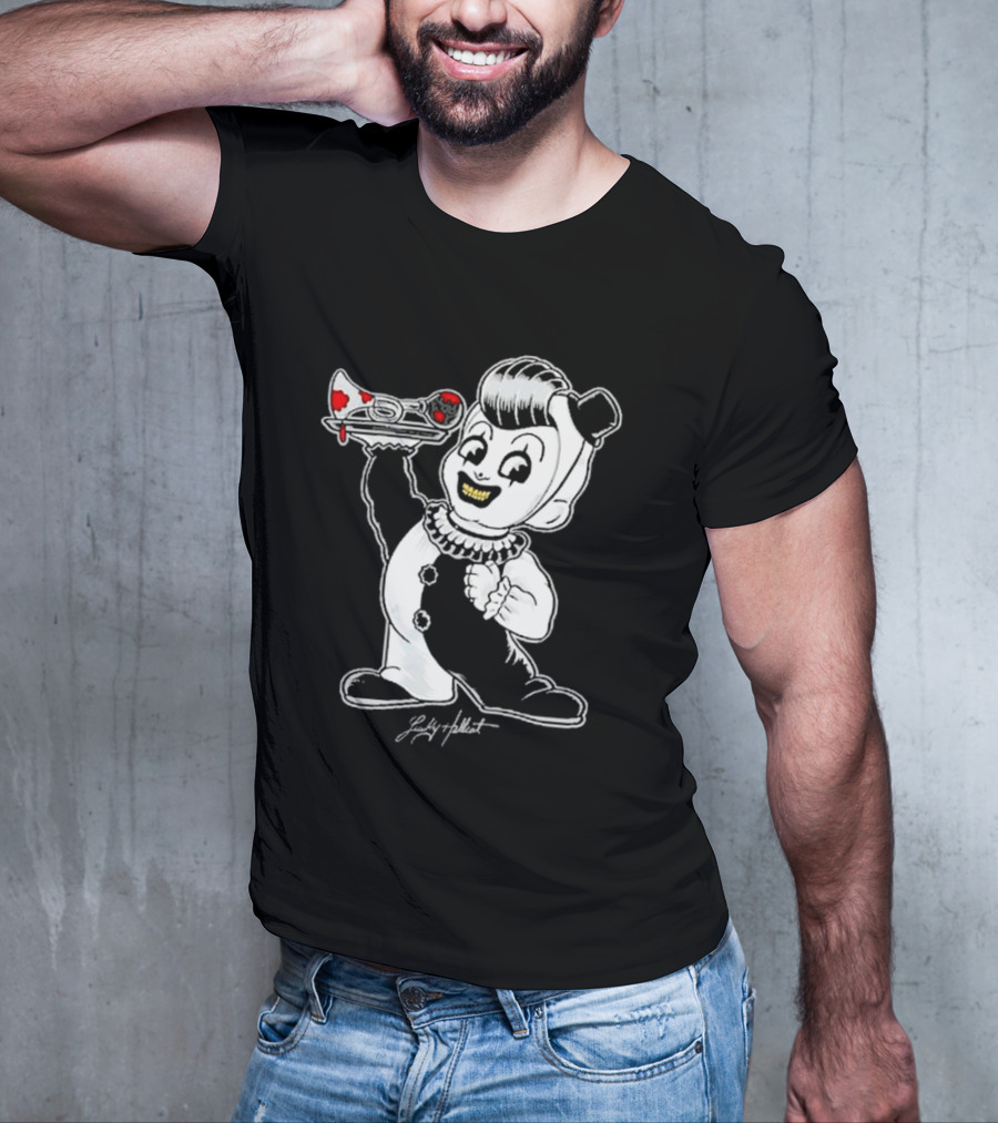 Lucky Hellcat Big Boy Creepy Clown With Chainsaw T-Shirt
