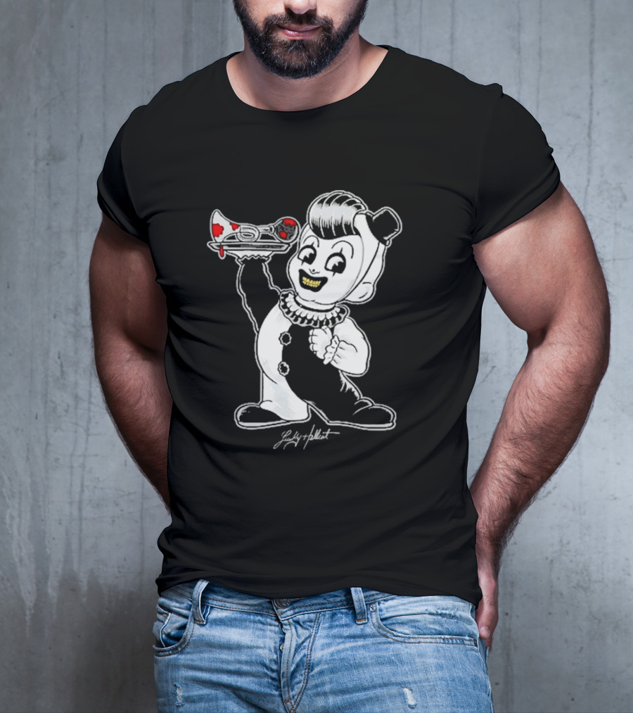 Lucky Hellcat Big Boy Creepy Clown With Chainsaw T-Shirt