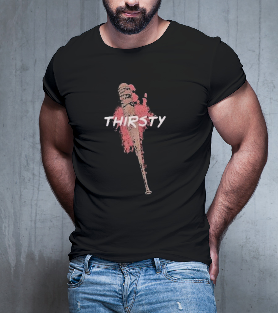 Skybound The Walking Dead Lucille Thirsty Blood Splatter Baseball Bat T-Shirt