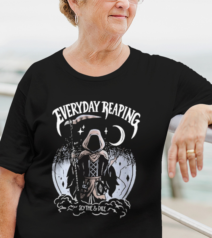 Everyday Reaping Scythe And Dice Moon Cloak T-Shirt