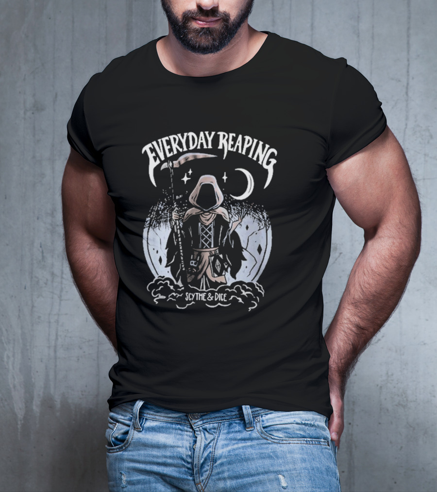 Everyday Reaping Scythe And Dice Moon Cloak T-Shirt