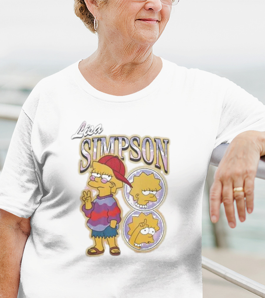 Lisa Simpson Peace Sign Iconic Cartoon Character T-Shirt