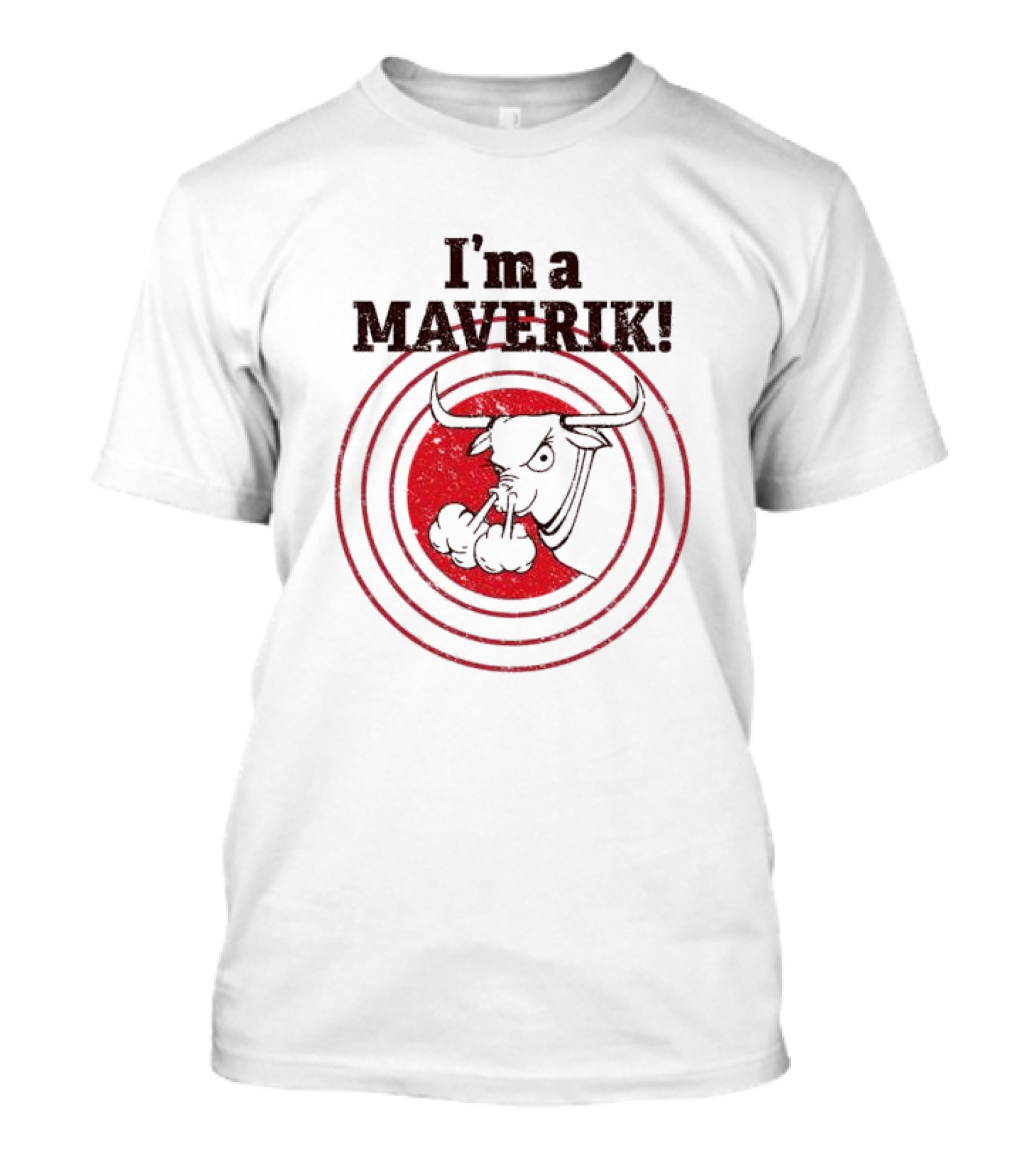 Retro I'm A Maverik Bull With Red Circle Target T-Shirt