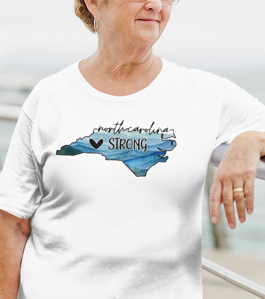 North Carolina Strong Heart Map T-Shirt