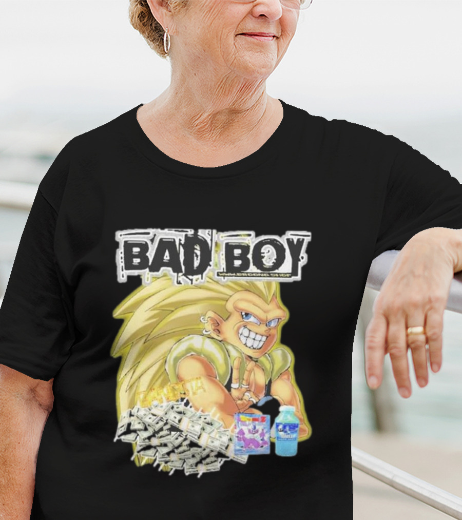 BAD BOY Sparking 2 Gotenks With Money And Blue Drink T-Shirt