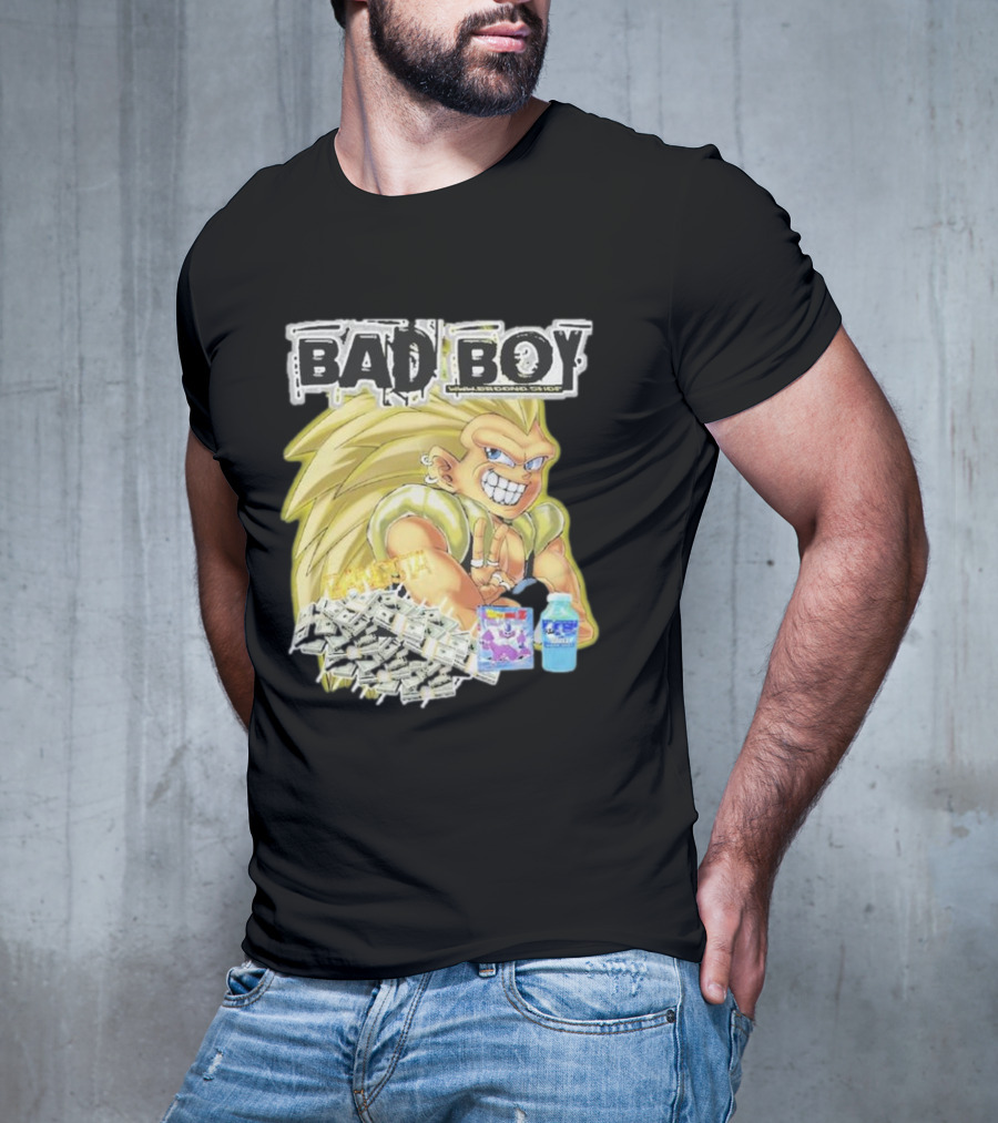BAD BOY Sparking 2 Gotenks With Money And Blue Drink T-Shirt