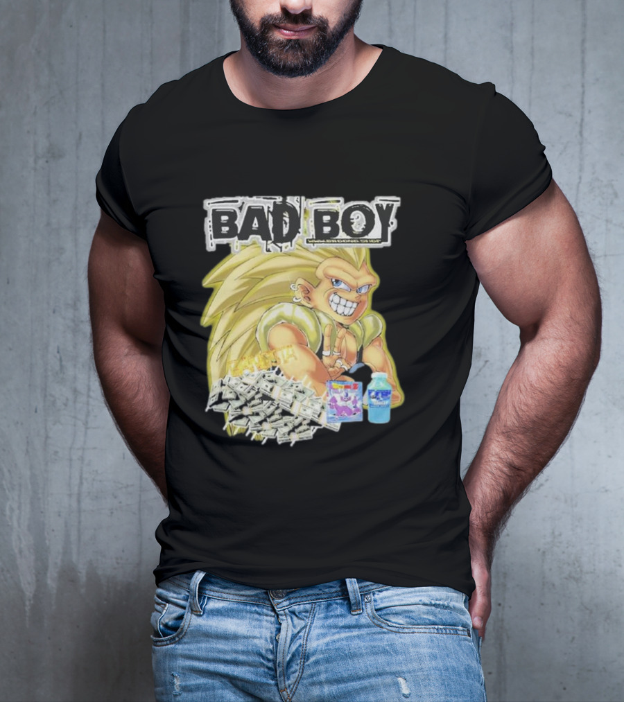 BAD BOY Sparking 2 Gotenks With Money And Blue Drink T-Shirt