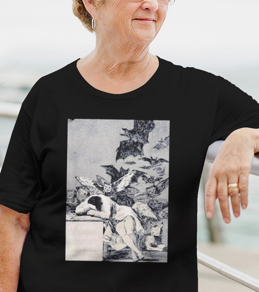 Francisco Goya The Sleep Of Reason Produces Monsters Artwork Scene With Bats And Owls T-Shirt
