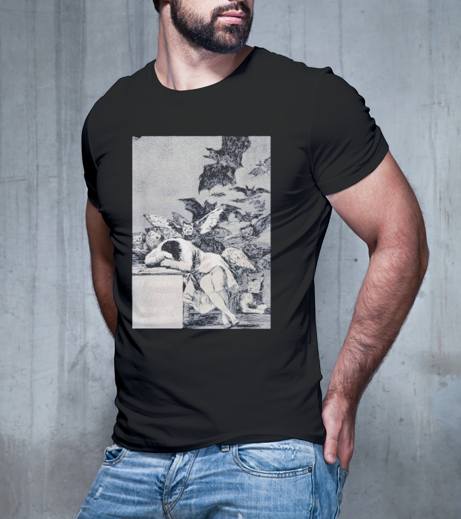 Francisco Goya The Sleep Of Reason Produces Monsters Artwork Scene With Bats And Owls T-Shirt