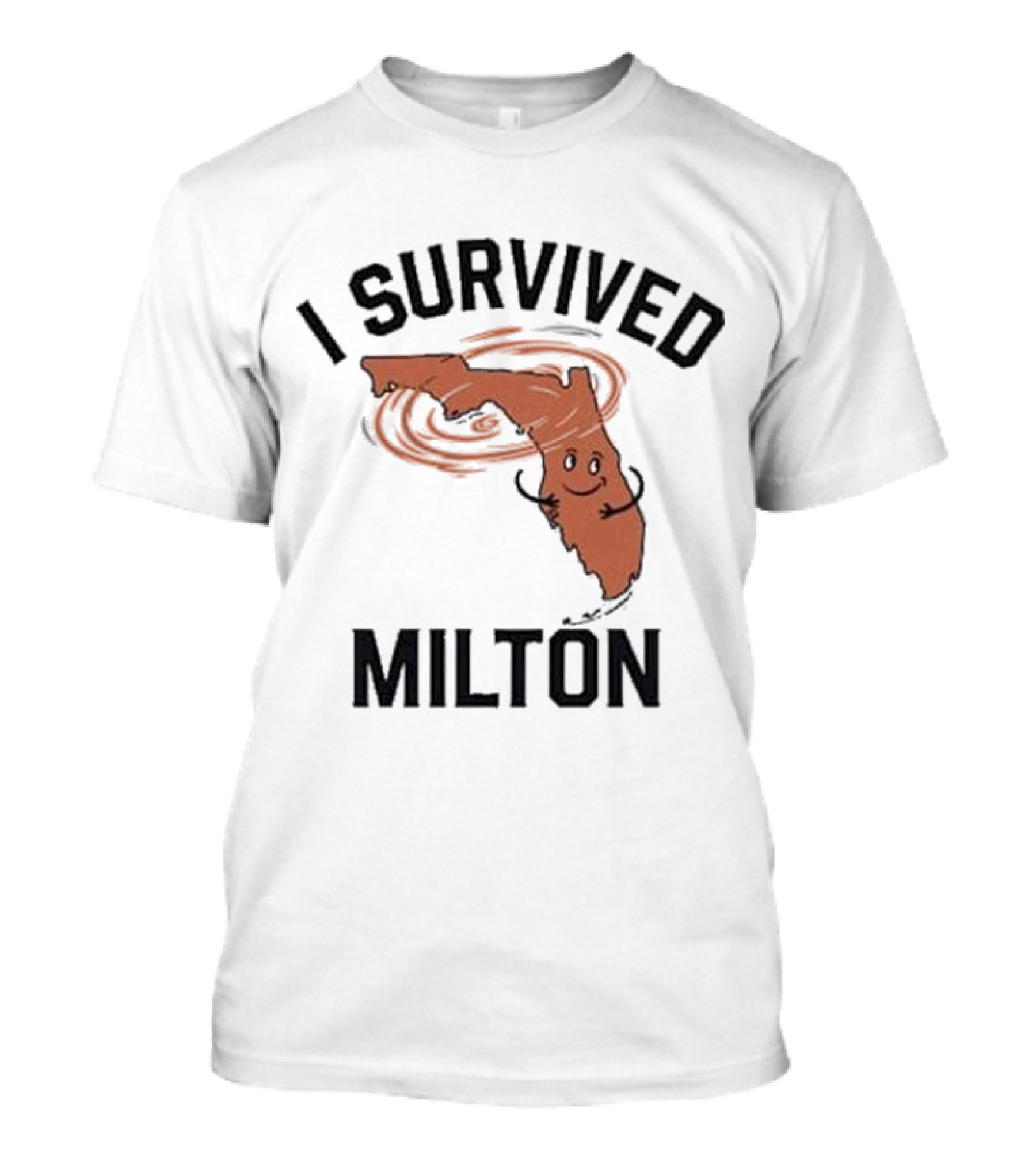 I Survived Milton Florida Super Storm Swirling Cartoon Map T-Shirt