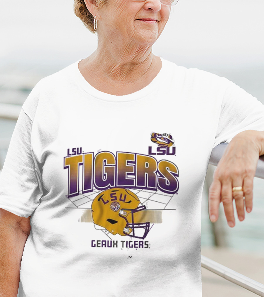 LSU Tigers Geaux Tigers Football Helmet Baton Rouge LA Grid T-Shirt