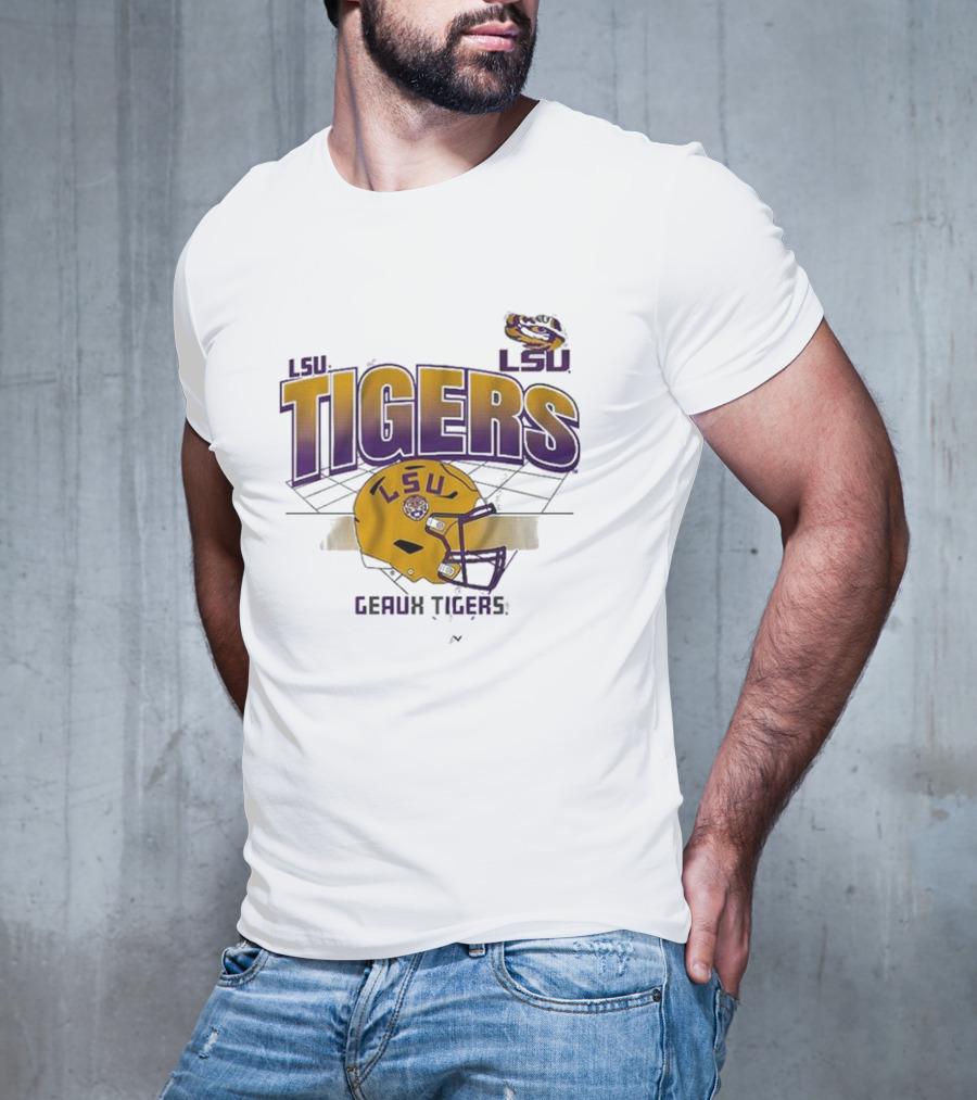 LSU Tigers Geaux Tigers Football Helmet Baton Rouge LA Grid T-Shirt