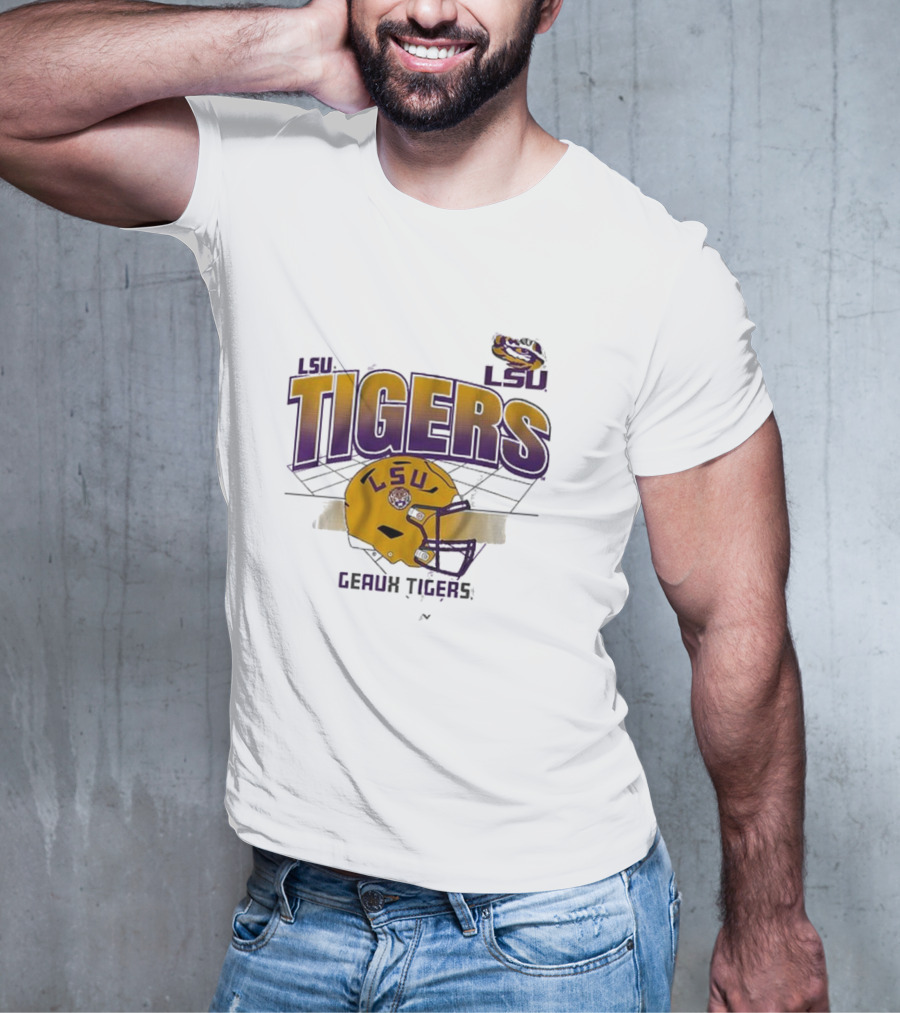LSU Tigers Geaux Tigers Football Helmet Baton Rouge LA Grid T-Shirt